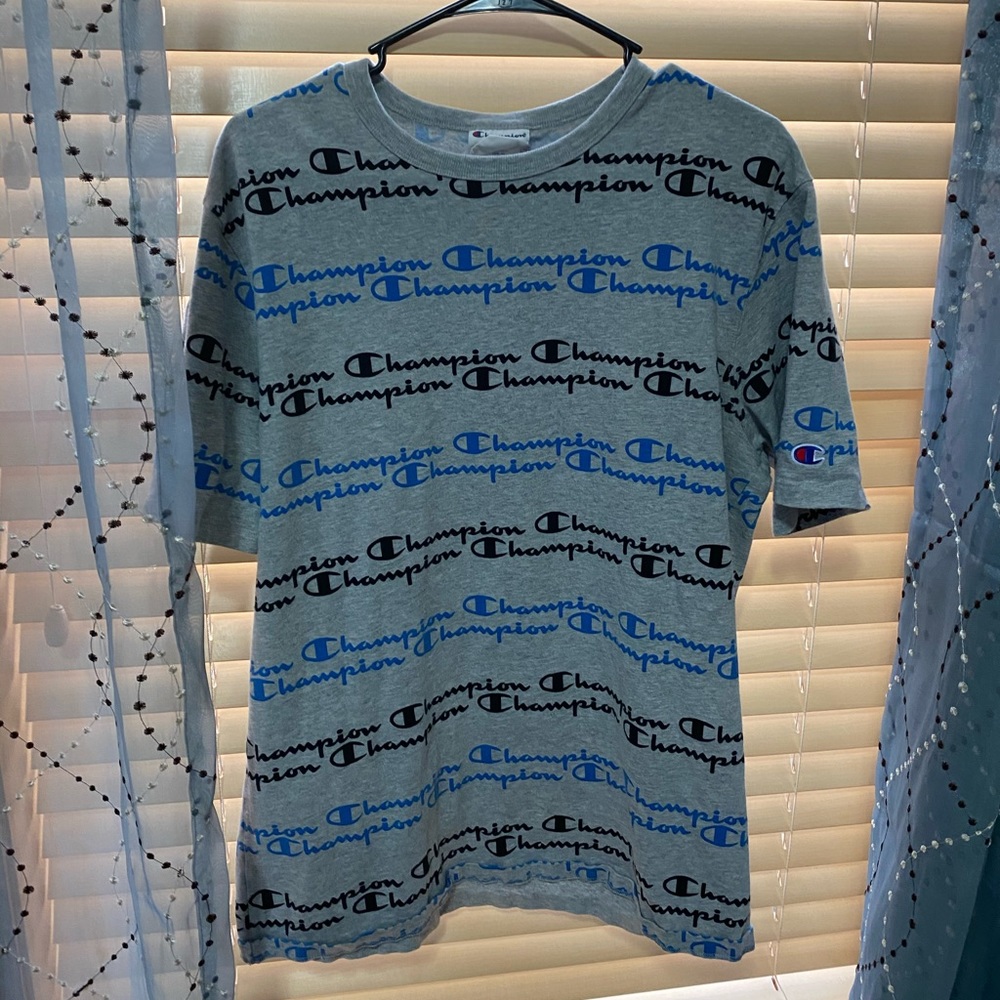 grey all over champion shirt medium
